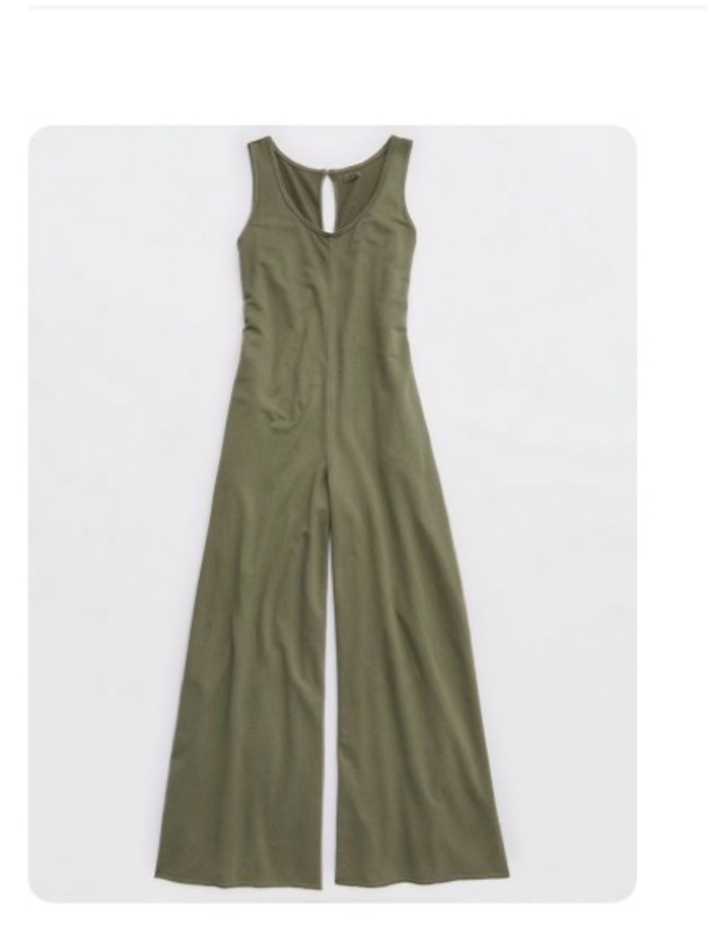 aerie Olive Green Sleeveless Wide-Leg Jumpsuit